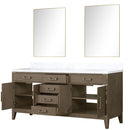 Lexora Laurel 72" W x 22" D Double Bath Vanity Carrara Marble Top and 34" Mirrors