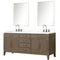 Lexora Laurel 72" W x 22" D Double Bath Vanity Carrara Marble Top with Faucet Set and 34" Mirrors