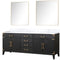 Lexora Laurel 80 " W x 22 " D Black Oak Double Bath Vanity Carrara Marble Top and 36 " Mirrors