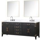 Lexora Laurel 80" W x 22" D Double Bath Vanity Carrara Marble Top with Faucet Set and 36" Mirrors