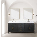 Lexora Laurel 80" W x 22" D Double Bath Vanity Carrara Marble Top with Faucet Set and 36" Mirrors