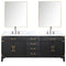 Lexora Laurel 80" W x 22" D Double Bath Vanity Carrara Marble Top with Faucet Set and 36" Mirrors