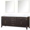 Lexora Laurel 80 " W x 22 " D Black Oak Double Bath Vanity Carrara Marble Top and 36 " Mirrors