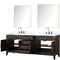 Lexora Laurel 80" W x 22" D Double Bath Vanity Carrara Marble Top with Faucet Set and 36" Mirrors