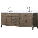 Lexora Laurel 80" W x 22" D Double Bath Vanity Carrara Marble Top and Faucet Set