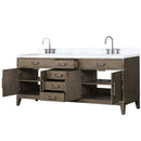 Lexora Laurel 80" W x 22" D Double Bath Vanity Carrara Marble Top and Faucet Set