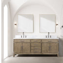 Lexora Laurel 80" W x 22" D Double Bath Vanity Carrara Marble Top and Faucet Set