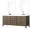 Lexora Laurel 80" W x 22" D Double Bath Vanity Carrara Marble Top with Faucet Set and 36" Mirrors