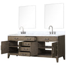 Lexora Laurel 80" W x 22" D Double Bath Vanity Carrara Marble Top with Faucet Set and 36" Mirrors