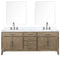 Lexora Laurel 80" W x 22" D Double Bath Vanity Carrara Marble Top with Faucet Set and 36" Mirrors