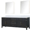 Lexora Laurel 84" W x 22" D Double Bath Vanity Carrara Marble Top and 36" Mirrors