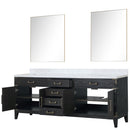 Lexora Laurel 84" W x 22" D Double Bath Vanity Carrara Marble Top and 36" Mirrors