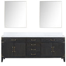 Lexora Laurel 84" W x 22" D Double Bath Vanity Carrara Marble Top and 36" Mirrors