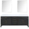 Lexora Laurel 84" W x 22" D Double Bath Vanity Carrara Marble Top and 36" Mirrors