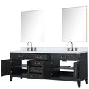 Lexora Laurel 84" W x 22" D Double Bath Vanity Carrara Marble Top with Faucet Set and 36" Mirrors