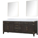 Lexora Laurel 84" W x 22" D Double Bath Vanity Carrara Marble Top and 36" Mirrors