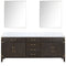 Lexora Laurel 84" W x 22" D Double Bath Vanity Carrara Marble Top and 36" Mirrors