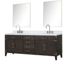 Lexora Laurel 84" W x 22" D Double Bath Vanity Carrara Marble Top with Faucet Set and 36" Mirrors