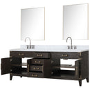 Lexora Laurel 84" W x 22" D Double Bath Vanity Carrara Marble Top with Faucet Set and 36" Mirrors