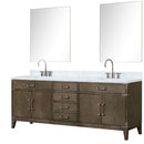 Lexora Laurel 84" W x 22" D Double Bath Vanity Carrara Marble Top with Faucet Set and 36" Mirrors