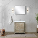 Lexora Lafarre 24" W x 20" D Rustic Acacia Bath Vanity Marble Top and 18" Mirror