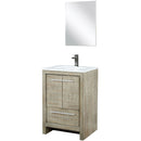 Lexora Lafarre 24" W x 20" D Rustic Acacia Bath Vanity Cultured Marble Top with Faucet Set and 18" Mirror