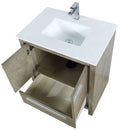 Lexora Lafarre 30" W x 20" D Rustic Acacia Bath Vanity Cultured Marble Top and Faucet Set