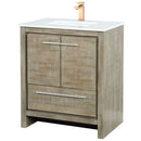 Lexora Lafarre 30" W x 20" D Rustic Acacia Bath Vanity Cultured Marble Top and Faucet Set