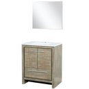 Lexora Lafarre 30" W x 20" D Rustic Acacia Bath Vanity Marble Top and 28" Mirror