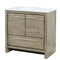 Lexora Lafarre 36" W x 20" D Rustic Acacia Bath Vanity and Marble Top