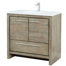 Lexora Lafarre 36" W x 20" D Rustic Acacia Bath Vanity Cultured Marble Top and Faucet Set