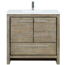 Lexora Lafarre 36" W x 20" D Rustic Acacia Bath Vanity Cultured Marble Top and Faucet Set