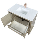 Lexora Lafarre 36" W x 20" D Rustic Acacia Bath Vanity Cultured Marble Top and Faucet Set