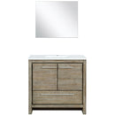 Lexora Lafarre 36" W x 20" D Rustic Acacia Bath Vanity Marble Top and 28" Mirror