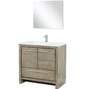 Lexora Lafarre 36" W x 20" D Rustic Acacia Bath Vanity Cultured Marble Top with Faucet Set and 28" Mirror