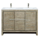 Lexora Lafarre 48" W x 20" D Rustic Acacia Double Bath Vanity Cultured Marble Top with Faucet Set