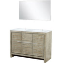 Lexora Lafarre 48" W x 20" D Rustic Acacia Double Bath Vanity Marble Top and 43" Mirror