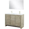 Lexora Lafarre 48" W x 20" D Rustic Acacia Double Bath Vanity Cultured Marble Top with Faucet Set and 43" Mirror