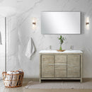 Lexora Lafarre 48" W x 20" D Rustic Acacia Double Bath Vanity Cultured Marble Top with Faucet Set and 43" Mirror