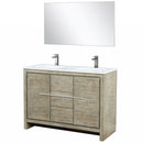 Lexora Lafarre 48" W x 20" D Rustic Acacia Double Bath Vanity Cultured Marble Top with Faucet Set and 43" Mirror