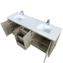 Lexora Lafarre 72" W x 20" D Rustic Acacia Double Bath Vanity Cultured Marble Top with Faucet Set