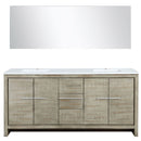 Lexora Lafarre 72" W x 20" D Rustic Acacia Double Bath Vanity Marble Top and 70" Mirror