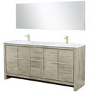 Lexora Lafarre 72" W x 20" D Rustic Acacia Double Bath Vanity Cultured Marble Top with Faucet Set and 70" Mirror