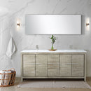 Lexora Lafarre 72" W x 20" D Rustic Acacia Double Bath Vanity Cultured Marble Top with Faucet Set and 70" Mirror