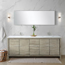 Lexora Lafarre 80" W x 20" D Rustic Acacia Double Bath Vanity Cultured Marble Top with Faucet Set and 70" Mirror