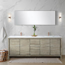 Lexora Lafarre 80" W x 20" D Rustic Acacia Double Bath Vanity Cultured Marble Top with Faucet Set and 70" Mirror