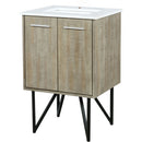 Lexora Lancy 24" W x 20" D Rustic Acacia Bath Vanity Marble Top