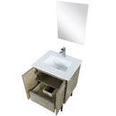 Lexora Lancy 24" W x 20" D Rustic Acacia Bath Vanity Cultured Marble Top with Faucet Set and 18" Mirror