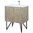 Lexora Lancy 30" W x 20" D Rustic Acacia Bath Vanity Cultured Marble Top with Faucet Set