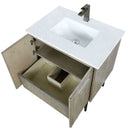 Lexora Lancy 30" W x 20" D Rustic Acacia Bath Vanity Cultured Marble Top with Faucet Set